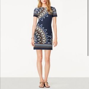 Tory Burch Mariana navy floral bloom mini dress